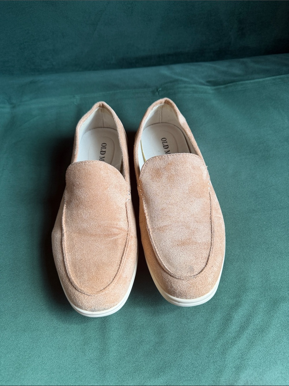 Old Docks Men’s Suede Slip-On Loafers in Light Tan